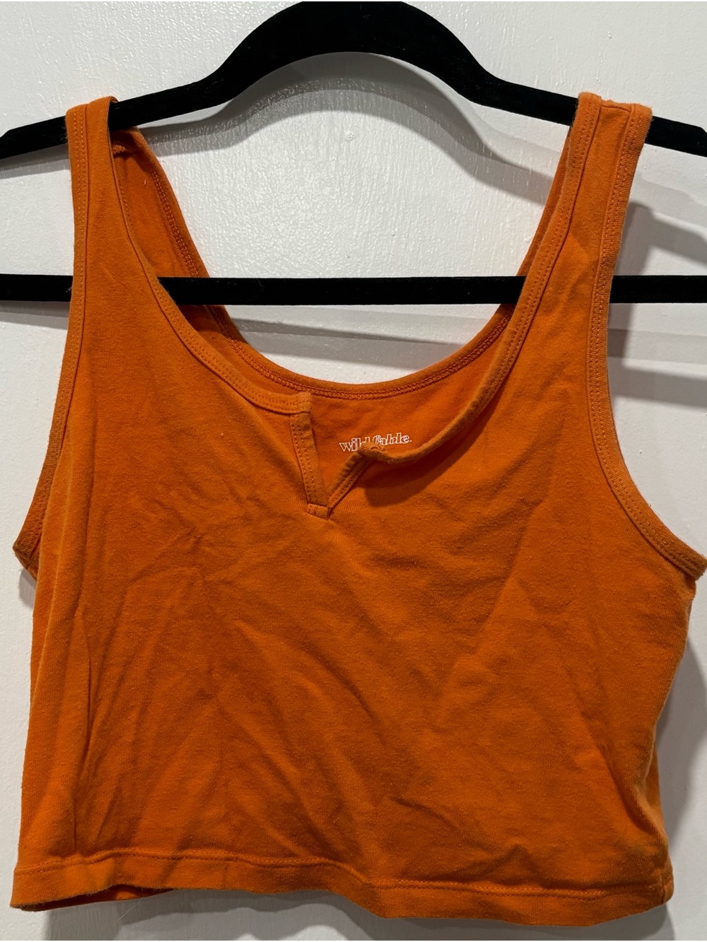 wild fable Orange Cropped Tank with Notch Neck